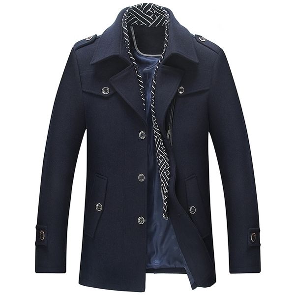 men's wool blends winter men's fashion long brand cotton blends thick woolen cashmere business casual leisure jacket trench coat 2, Black
men's wool blends winter men's fashion long brand cotton blends thick woolen cashmere business casual leisure jacket trench coat 2, Black