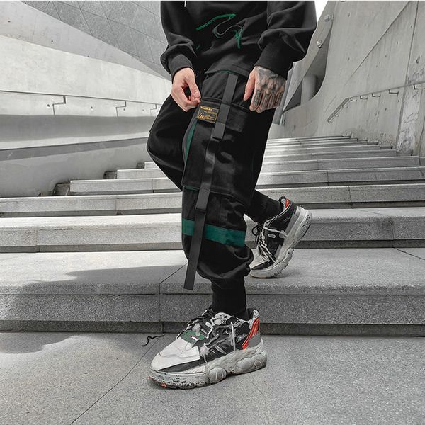 men's pants ribbons men sweatpants cargo pants streetwear hip hop moto biker splicing casual trip shopping daily harem anklelength pant, Black
men's pants ribbons men sweatpants cargo pants streetwear hip hop moto biker splicing casual trip shopping daily harem anklelength pant, Black