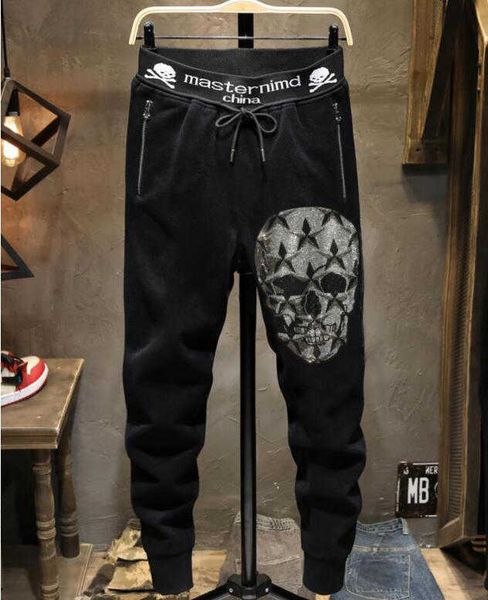 men's pants summer design new fashion brand men's casual drilling pants slim leggings men's scalded skull elastic pants t2209, Black
men's pants summer design new fashion brand men's casual drilling pants slim leggings men's scalded skull elastic pants t2209, Black