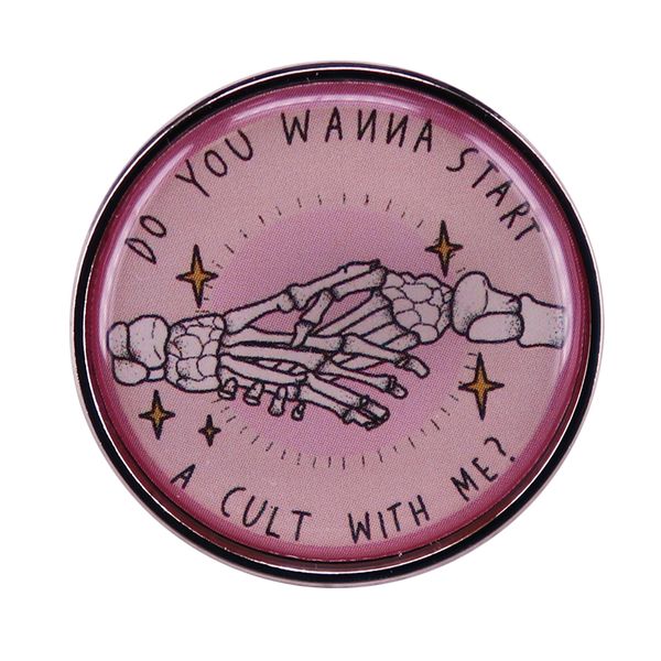 do you wanna start a cult with me pin skeleton hands brooch mantra badge jewelry accessories, Blue
do you wanna start a cult with me pin skeleton hands brooch mantra badge jewelry accessories, Blue