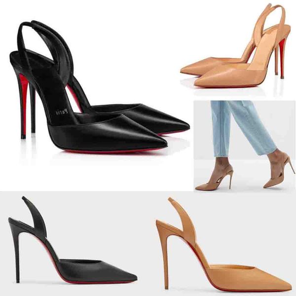 wedding dress shoes bride sandal pumps women high heels sandals o kate sling 100mm reds sole slingback pumps luxury brand pop designer with, Black 
wedding dress shoes bride sandal pumps women high heels sandals o kate sling 100mm reds sole slingback pumps luxury brand pop designer with, Black