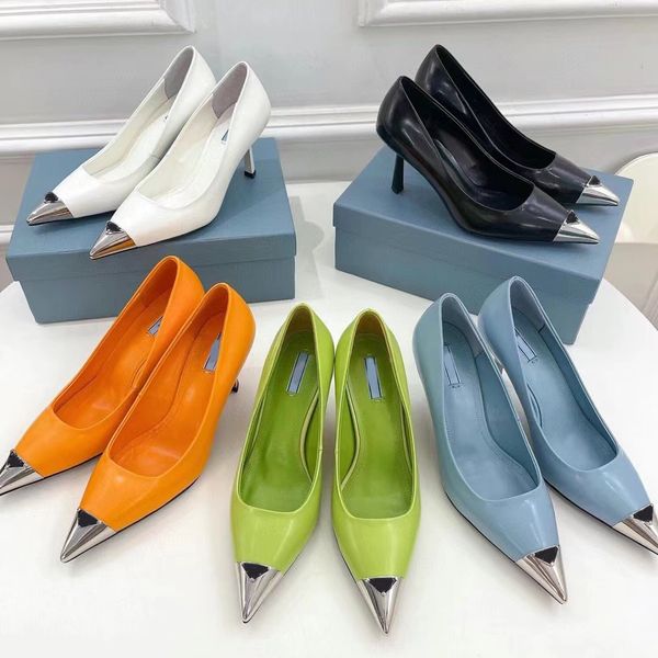 iron head dress shoes for women classic triangle buckle 100% calfskin lady pumps designer 7.5cm high heeled womens shoe 35-41 with box, Black
iron head dress shoes for women classic triangle buckle 100% calfskin lady pumps designer 7.5cm high heeled womens shoe 35-41 with box, Black