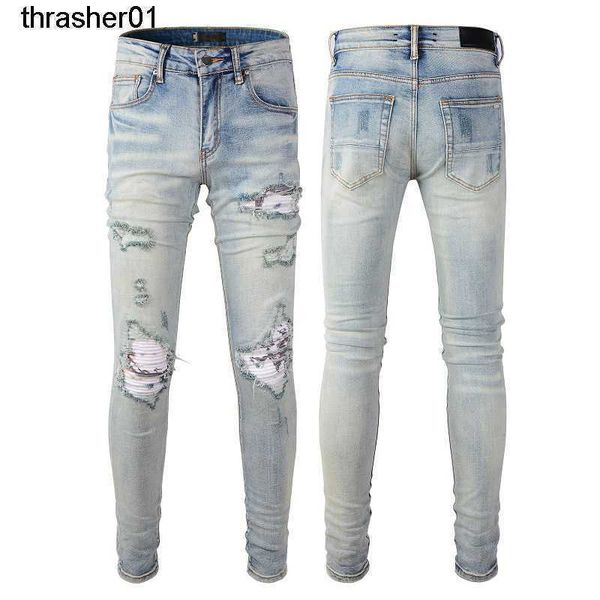 new men's jeans designer fashion brand amirs hole patch jeans fashion men design slim streetwear jeans, Blue
new men's jeans designer fashion brand amirs hole patch jeans fashion men design slim streetwear jeans, Blue