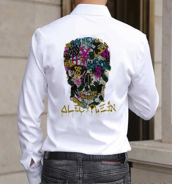 men's casual shirts men rhinestone skull shirt male long sleeve drill shirts casual man clothes dress shirts t221006, White;black
men's casual shirts men rhinestone skull shirt male long sleeve drill shirts casual man clothes dress shirts t221006, White;black