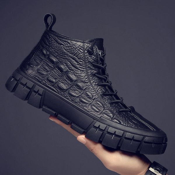 boots winter men's highsimple temperament leisure leather shoes for man midboots light weight british wild trendy shoes 221008, Black
boots winter men's highsimple temperament leisure leather shoes for man midboots light weight british wild trendy shoes 221008, Black