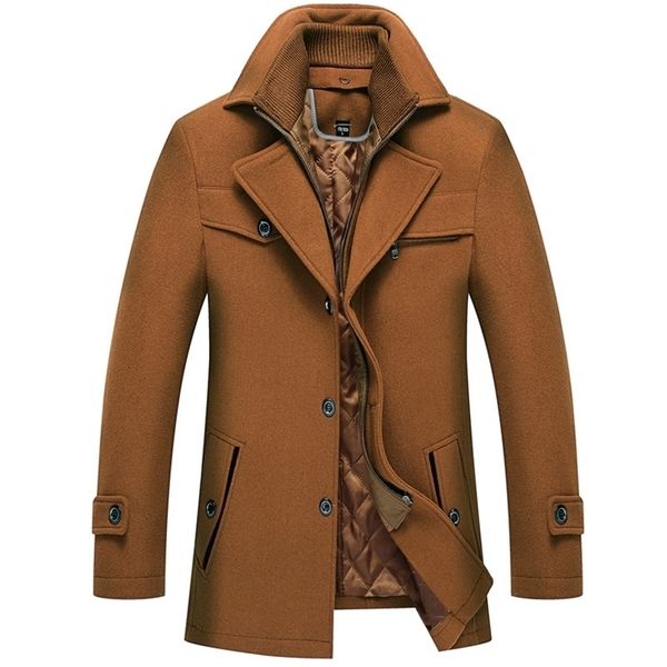 men's wool blends winter men's woolen windbreaker coat solid color single breasted trench slim fit business casual wool jacket ble, Black
men's wool blends winter men's woolen windbreaker coat solid color single breasted trench slim fit business casual wool jacket ble, Black