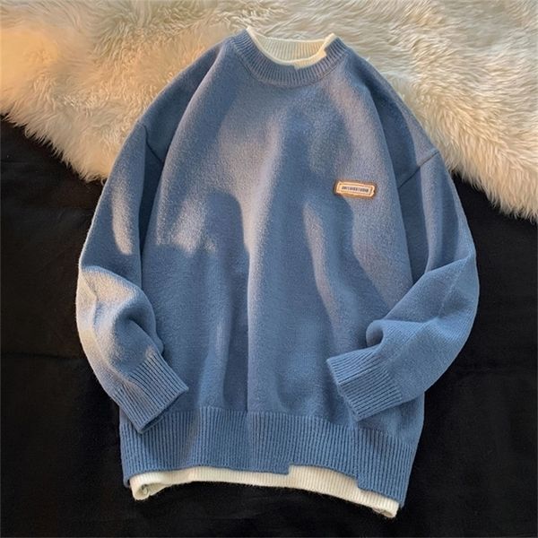 men's sweaters harajuku fake two piece sweater men spring autumn soft solid o neck pullovers fashion long sleeve knitted 221008, White;black
men's sweaters harajuku fake two piece sweater men spring autumn soft solid o neck pullovers fashion long sleeve knitted 221008, White;black