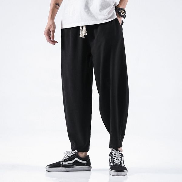 men's pants harajuku style cotton linen men's wide leg pants casual solid color male harem pants vintage loose trousers men 5xl 22, Black
men's pants harajuku style cotton linen men's wide leg pants casual solid color male harem pants vintage loose trousers men 5xl 22, Black