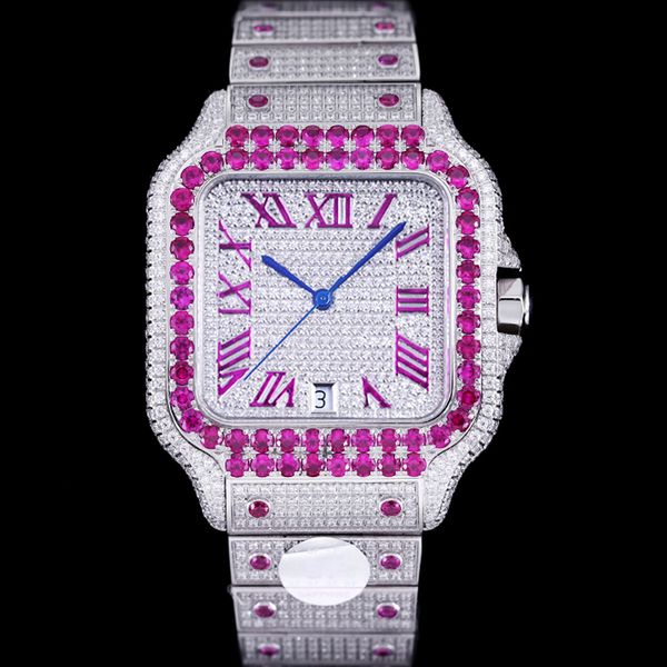 3 types silver cz diamonds watch men luxury watches red bezel missfox square automatic eta8215 movement full iced out crystal zircon wristwa, Slivery;brown
3 types silver cz diamonds watch men luxury watches red bezel missfox square automatic eta8215 movement full iced out crystal zircon wristwa, Slivery;brown