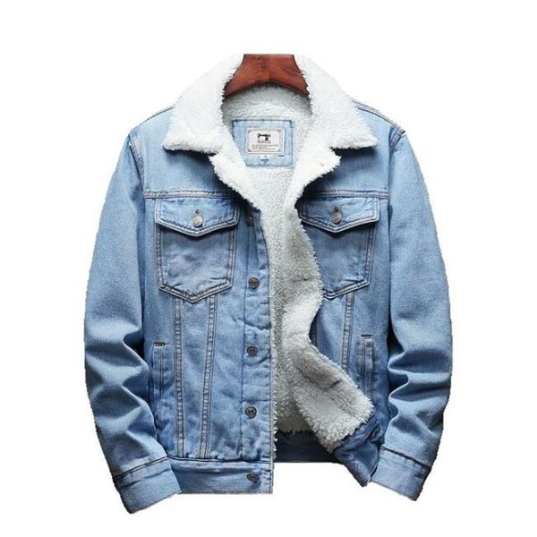 men light blue winter jean jackets outerwear warm denim coats large size wool liner thicker kg-1154241w, Black;brown
men light blue winter jean jackets outerwear warm denim coats large size wool liner thicker kg-1154241w, Black;brown