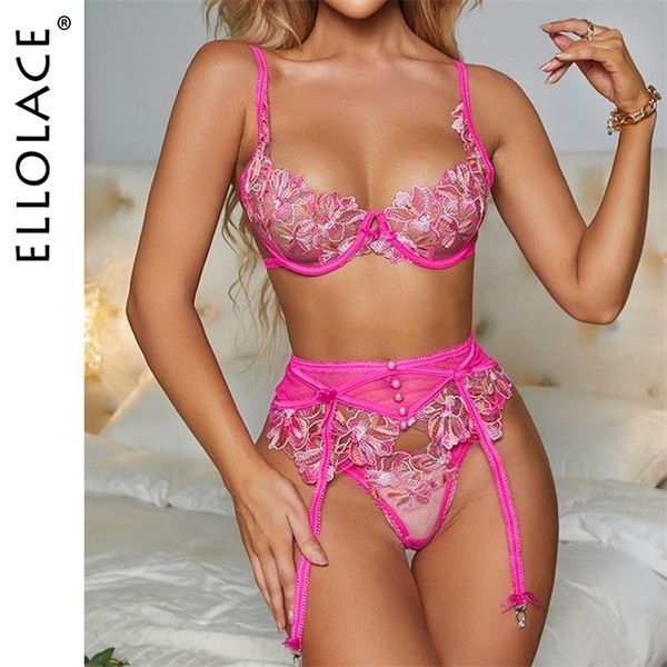 set ellolace fancy pink lingerie floral embroidery thongs garter bra suit 3pieces delicate luxury lace beautiful underwear 221010, Red;black
set ellolace fancy pink lingerie floral embroidery thongs garter bra suit 3pieces delicate luxury lace beautiful underwear 221010, Red;black