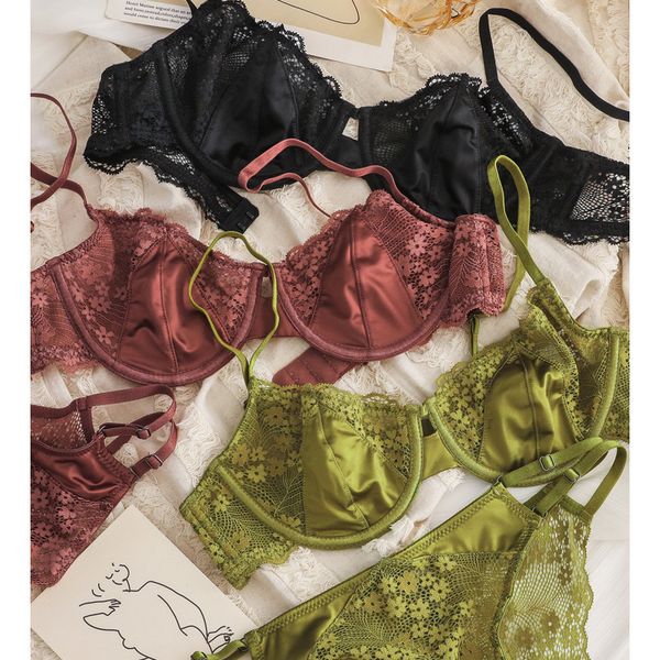 bras sets s l xl 4 colors ultrathin satin women underwear lace hollow out panties big size ladies intimates push up green lingerie 221010, Red;black
bras sets s l xl 4 colors ultrathin satin women underwear lace hollow out panties big size ladies intimates push up green lingerie 221010, Red;black