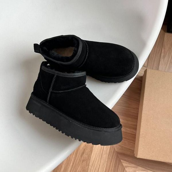 brand boots platform snow mini boots real leather ankle fur booties thick bottom fluffy mule women shoes101004, Black
brand boots platform snow mini boots real leather ankle fur booties thick bottom fluffy mule women shoes101004, Black