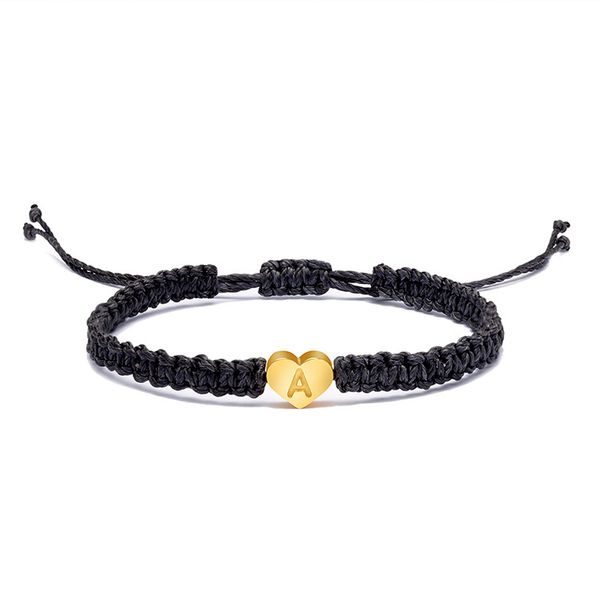 personalized initial bracelet with heart charm - stainless steel threaded rope couple jewelry for names and letters, Golden;silver
personalized initial bracelet with heart charm - stainless steel threaded rope couple jewelry for names and letters, Golden;silver