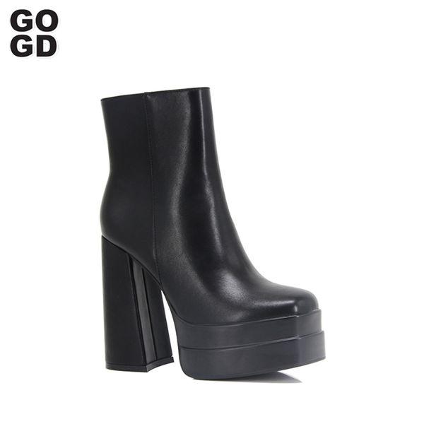 boots gogd ankle women quality platform female fashion short boot black chunky high heel shoes big size 41 221010
boots gogd ankle women quality platform female fashion short boot black chunky high heel shoes big size 41 221010