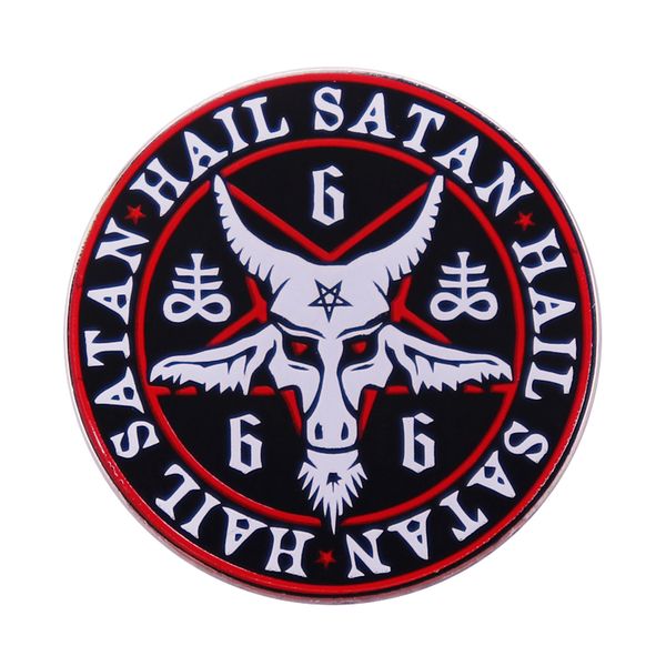 occult hail satan baphomet goat in pentagram unholy 666 enamel pin classic round badge halloween jewelry, Blue
occult hail satan baphomet goat in pentagram unholy 666 enamel pin classic round badge halloween jewelry, Blue