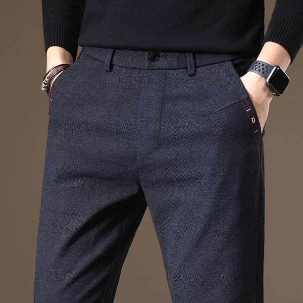 men's pants male trousers spring cotton solid color straight mid slim full length smart casual pants work pants 221010, Black
men's pants male trousers spring cotton solid color straight mid slim full length smart casual pants work pants 221010, Black