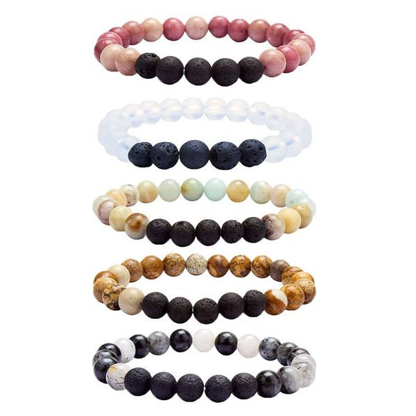 natural lava stone handmade beaded strands yoga energy charm bracelets for women men lover elastic bangle jewelry, Black
natural lava stone handmade beaded strands yoga energy charm bracelets for women men lover elastic bangle jewelry, Black