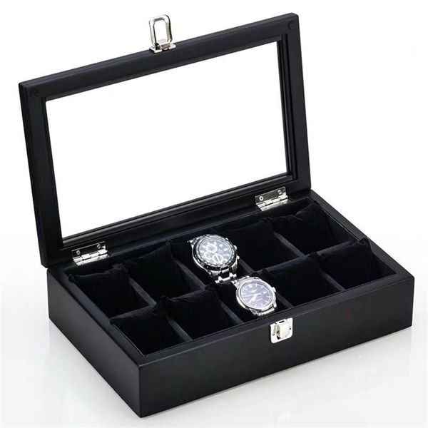 watch boxes cases 581012 slots watches box organizer black watch box wood holder fashion gift box for watches men 221010, Black;blue
watch boxes cases 581012 slots watches box organizer black watch box wood holder fashion gift box for watches men 221010, Black;blue