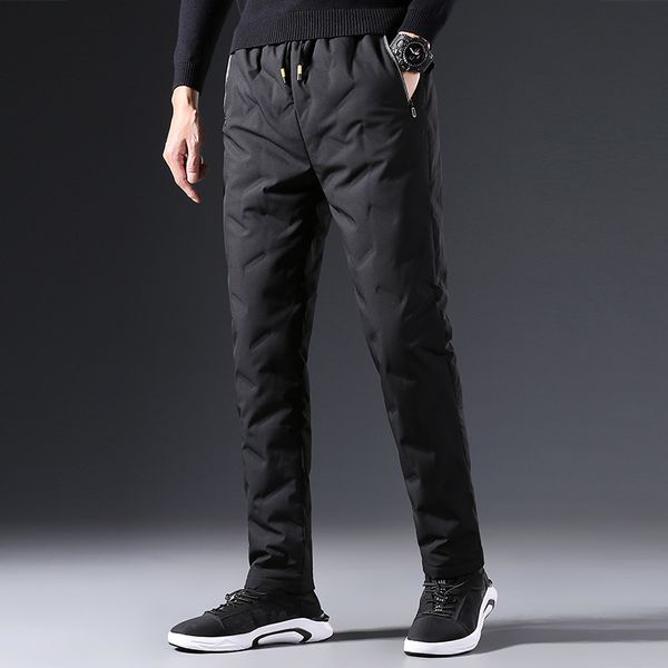 men's pants white duck down pants korean version outdoor wind proof plush thickened warm sports winter trousers trend winter pants 2210, Black
men's pants white duck down pants korean version outdoor wind proof plush thickened warm sports winter trousers trend winter pants 2210, Black