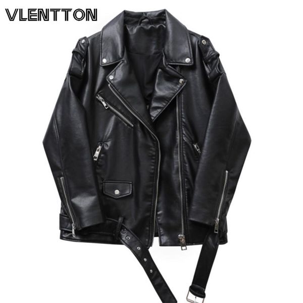 women's leather faux spring autumn women fashion pu imitation loose zipper jacket coat female belt pocket solid simple casual 221010, Black
women's leather faux spring autumn women fashion pu imitation loose zipper jacket coat female belt pocket solid simple casual 221010, Black
