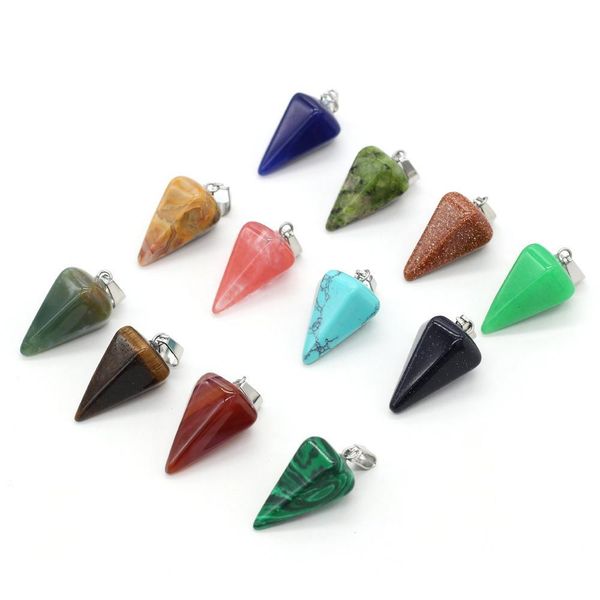 charms chakra natural stone charms cone shape pendum rose quartz lapis lazi turquoise opal pendant diy for necklace earrings jewelry dhi5w, Bronze;silver
charms chakra natural stone charms cone shape pendum rose quartz lapis lazi turquoise opal pendant diy for necklace earrings jewelry dhi5w, Bronze;silver