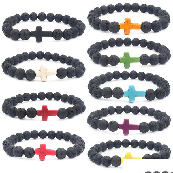 beaded strands 8mm black lava stone beads cross elastic strand bracelet bangle for women men jewelry drop delivery 2022 bracelets yum dhfkt
beaded strands 8mm black lava stone beads cross elastic strand bracelet bangle for women men jewelry drop delivery 2022 bracelets yum dhfkt