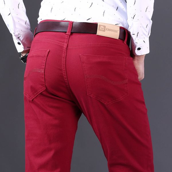men's pants classic style men's wine red jeans fashion business casual straight denim stretch trousers male brand pants 221010, Black
men's pants classic style men's wine red jeans fashion business casual straight denim stretch trousers male brand pants 221010, Black