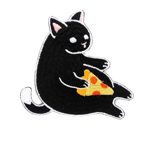 cat with pizza cartoon embroidery patches sewing notions iron on for clothing shirts bags custom patch, Black
cat with pizza cartoon embroidery patches sewing notions iron on for clothing shirts bags custom patch, Black