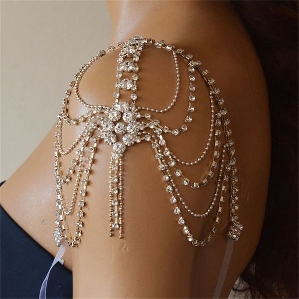 other fashion multilayer one shoulder chain boho bride wedding super sparkling crystal tassel shawl chain jewelry wholesale 221008, Slivery;golden
other fashion multilayer one shoulder chain boho bride wedding super sparkling crystal tassel shawl chain jewelry wholesale 221008, Slivery;golden