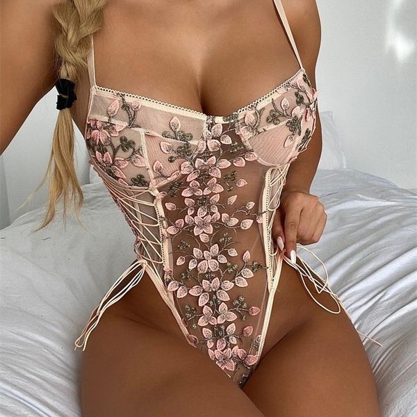 pyjamas floral embroidery bodysuit women transparent lingerie lace up bandage fashion bodies sleeveless bodycon mesh bodysuits 221010, Red;black
pyjamas floral embroidery bodysuit women transparent lingerie lace up bandage fashion bodies sleeveless bodycon mesh bodysuits 221010, Red;black