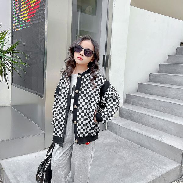 jackets girls checkered plaid coat 8 10 years fashion knitted buttons spring fall teenage 221010, Blue;gray
jackets girls checkered plaid coat 8 10 years fashion knitted buttons spring fall teenage 221010, Blue;gray