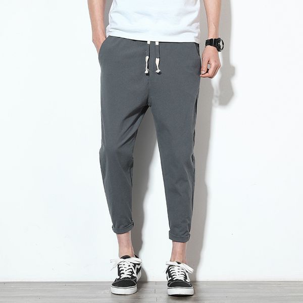 men's pants cotton joggers men summer casual slim anklelength trousers men lightweight solid breathable streetwear sweatpants men 22101, Black
men's pants cotton joggers men summer casual slim anklelength trousers men lightweight solid breathable streetwear sweatpants men 22101, Black