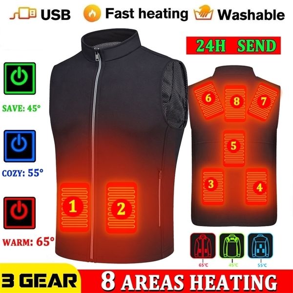 men's vests winter warm jacket mens usb heating vest thermal sleeveless heated jacket electrical women fishing trekking hunting heated, Black;white
men's vests winter warm jacket mens usb heating vest thermal sleeveless heated jacket electrical women fishing trekking hunting heated, Black;white