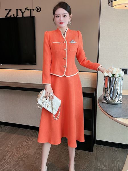 two piece dress zjyt designer autumn sets 2 womens outfits orange elegant long sleeve jacket and midi skirt suit party office wear 221010, White
two piece dress zjyt designer autumn sets 2 womens outfits orange elegant long sleeve jacket and midi skirt suit party office wear 221010, White