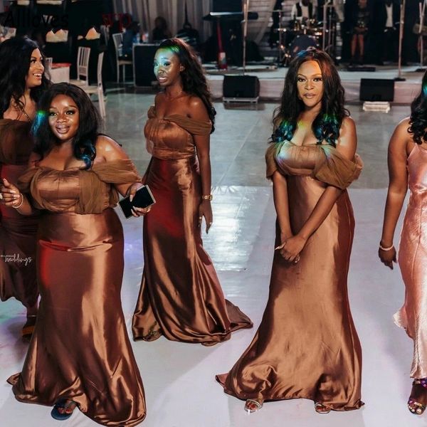 2023 brown mermaid bridesmaid dresses satin off the shoulder straps floor length beach wedding guest gowns custom made plus size, White;pink
2023 brown mermaid bridesmaid dresses satin off the shoulder straps floor length beach wedding guest gowns custom made plus size, White;pink