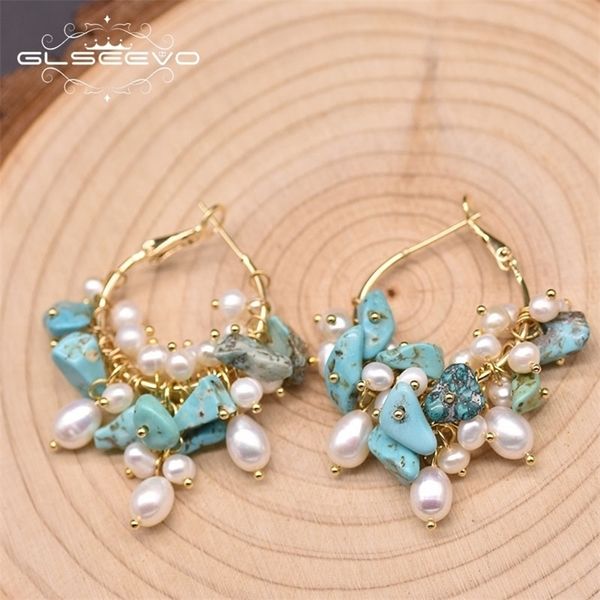 hoop huggie glseevo turquoise natural freshwater white pearl earrings women minimalist korean style original design jewelry ge0992a 221010, Golden;silver
hoop huggie glseevo turquoise natural freshwater white pearl earrings women minimalist korean style original design jewelry ge0992a 221010, Golden;silver