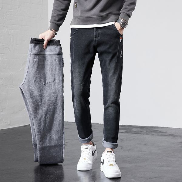 men's jeans design men's fleece thick warm jeans black cotton slimfit stretch denim pants male brand trousers 221010, Blue
men's jeans design men's fleece thick warm jeans black cotton slimfit stretch denim pants male brand trousers 221010, Blue