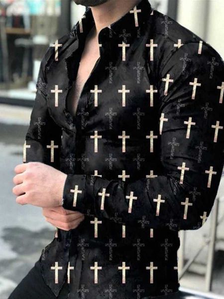 men's casual shirts 2021 crucifix pattern printed slim shirt buttoned lapel autumn spring casual long sleeve patchwork shirts vintage, White;black
men's casual shirts 2021 crucifix pattern printed slim shirt buttoned lapel autumn spring casual long sleeve patchwork shirts vintage, White;black