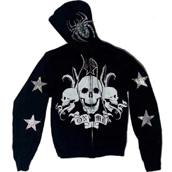 men's hoodies sweatshirts y2k hip hop full zip up rhinestone hoodie men gothic streetwear long sleeve oversized anime sweatshirt eag1, Black
men's hoodies sweatshirts y2k hip hop full zip up rhinestone hoodie men gothic streetwear long sleeve oversized anime sweatshirt eag1, Black