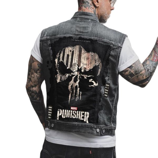 men's autumn new cowboy vest street fashion retro personality letter print flower season riding rough-edged motorcycle vest jacket, Black;white
men's autumn new cowboy vest street fashion retro personality letter print flower season riding rough-edged motorcycle vest jacket, Black;white