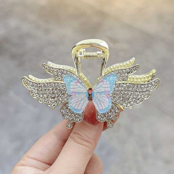 hair clips korean fashion rhinestone butterfly temperament pan mesh red advanced sense shark clamping clip, Golden;silver
hair clips korean fashion rhinestone butterfly temperament pan mesh red advanced sense shark clamping clip, Golden;silver
