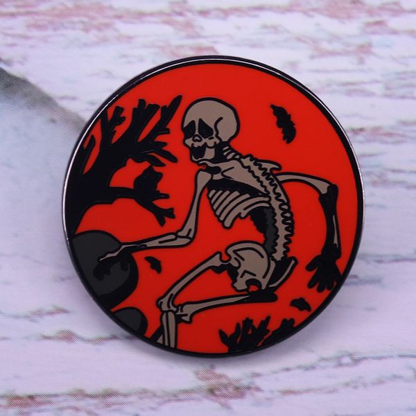 spooky bloody skull enamel pin tombstone mass grave skeleton brooch gothic style halloween accessories, Blue
spooky bloody skull enamel pin tombstone mass grave skeleton brooch gothic style halloween accessories, Blue