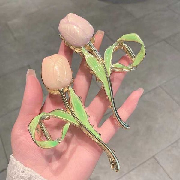 super fairy soft tulip flower clamping clip large premium hairpin back of head new summer shark clip headwear, Golden;silver
super fairy soft tulip flower clamping clip large premium hairpin back of head new summer shark clip headwear, Golden;silver