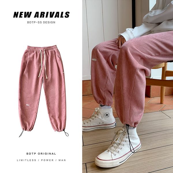men's pants streetwear corduroy joggers men harajuku spring harem casual pants men jogging hip hop anklelength women trousers 221010, Black
men's pants streetwear corduroy joggers men harajuku spring harem casual pants men jogging hip hop anklelength women trousers 221010, Black