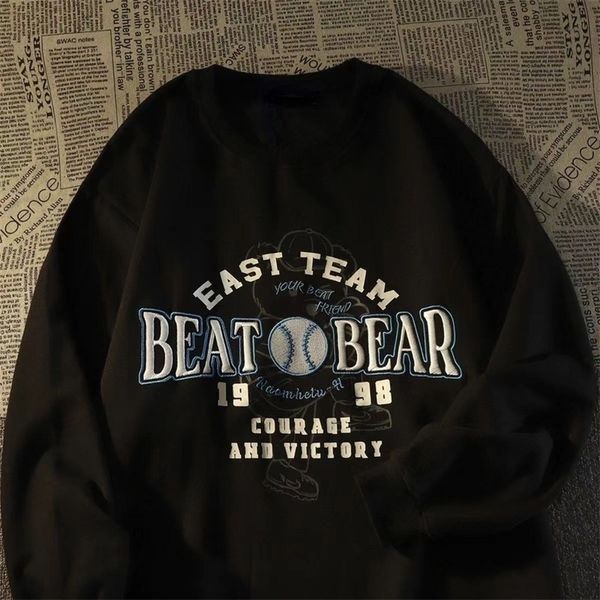 womens hoodies sweatshirts autumn printed crew neck baseball bear sweatshirt american style retro loose street fashion long sleeve tshirt 22, Black
womens hoodies sweatshirts autumn printed crew neck baseball bear sweatshirt american style retro loose street fashion long sleeve tshirt 22, Black