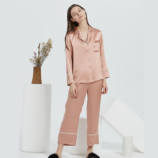 Clothing Home 100 Silk Pamas Set for Women 19 Momme Mulberry Pyjamas 2 Pieces Tops Pants Pijama Ladies Sleepwear Suits
Clothing Home 100 Silk Pamas Set for Women 19 Momme Mulberry Pyjamas 2 Pieces Tops Pants Pijama Ladies Sleepwear Suits