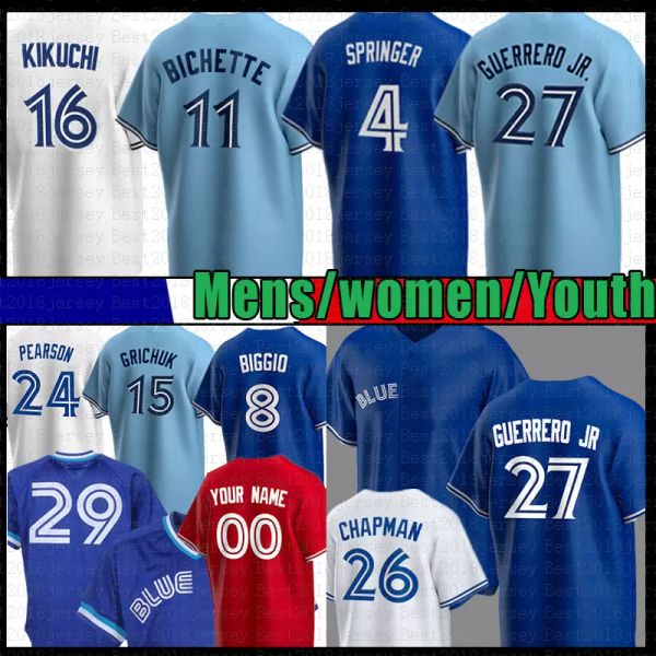 27 vladimir guerrero jr. jays baseball jersey blue 11 bo bichette george springer yusei kikuchi cavan biggio randal grichuk nate pearson hyu, Blue;black
27 vladimir guerrero jr. jays baseball jersey blue 11 bo bichette george springer yusei kikuchi cavan biggio randal grichuk nate pearson hyu, Blue;black