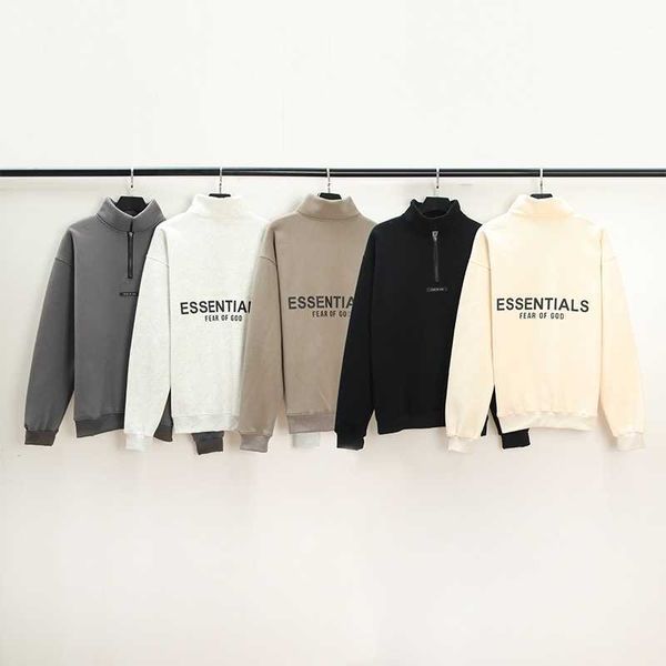 trendy designer essentials hoodies multi brand feel thread back printed half zipper men's women's plush sweater, Black
trendy designer essentials hoodies multi brand feel thread back printed half zipper men's women's plush sweater, Black