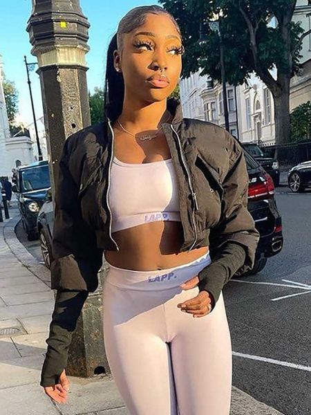women's down parkas ueteey solid panelled cropped quilted jacket women high street patchwork sleeve bare midriff slim coat streetwear f, Black
women's down parkas ueteey solid panelled cropped quilted jacket women high street patchwork sleeve bare midriff slim coat streetwear f, Black